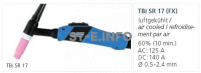 Горелка для аргонодуговой сварки TIG SR-P 17 FX TBi  8 м (газовое охлаждение) - st-e.info - Киров