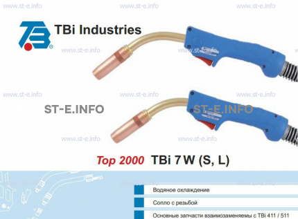 Горелка для полуавтоматической сварки TBi 7W -blue-ESW short, длина 3 метра - st-e.info - Киров