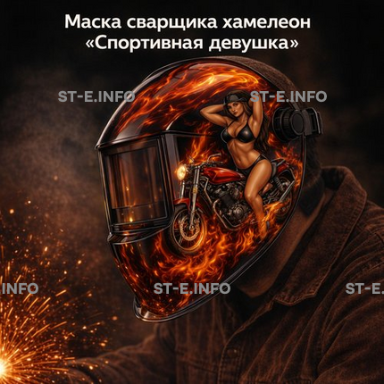 Маска сварщика хамелеон «Спортивная девушка» (YXE-718G PRO) - st-e.info - Киров